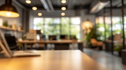 Modern office workspace urban environment interior design contemporary style professional viewpoint productivity concept