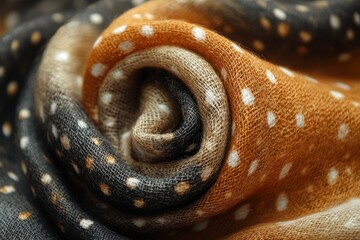 Fototapeta premium A close-up of a deer skin print in warm earthy colours showing abstract animal motifs. Generative AI