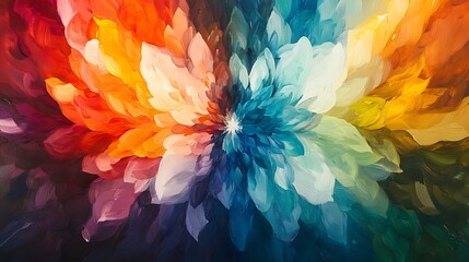 Obraz premium Vibrant floral abstract art online gallery digital painting colorful perspective creative concept