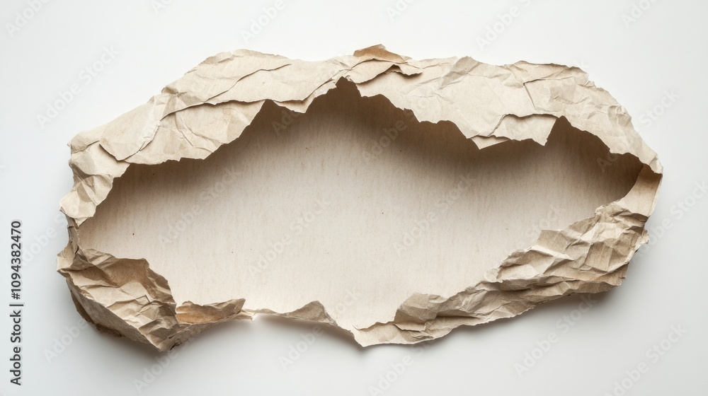 Poster creative torn paper texture studio setting graphic design minimalist background close-up view artist
