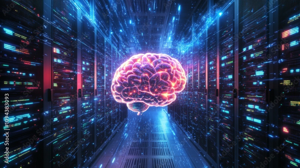 Poster revolutionizing data processing ai-powered insights in tech data centers visualization digital innov