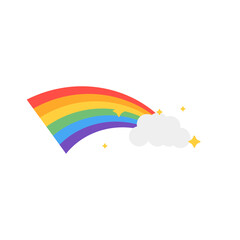 Colorful Rainbow with Clouds