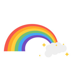 Colorful Rainbow with Clouds