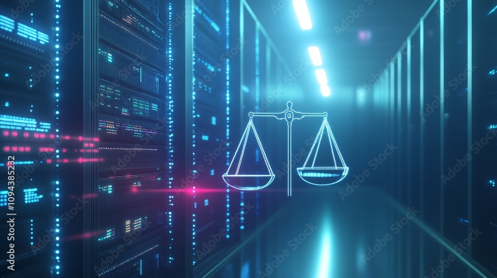 Poster data center security measures global technology hub digital infrastructure cybersecurity environment