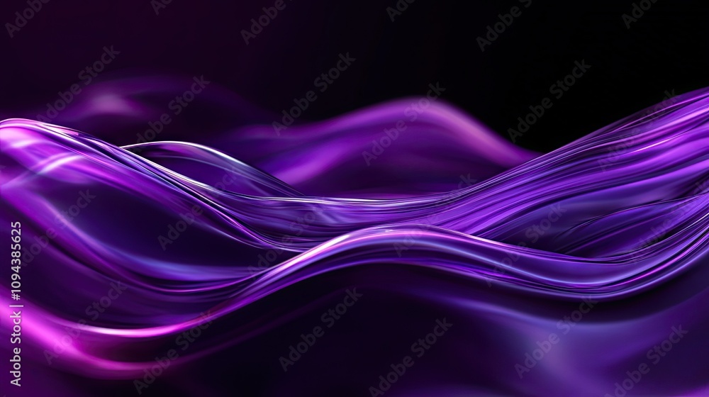 Aufkleber abstract swirling waves in vibrant purple tones create a dynamic and fluid visual experience.