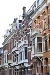 Amsterdam Van Eeeghenlaan Historic House Facades Close Up, Netherlands