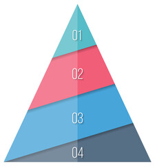 Pyramid chart with four elements 