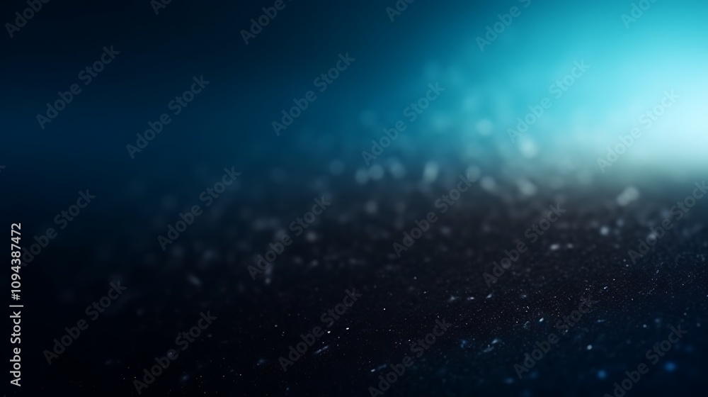 Poster abstract blue background with floating particles