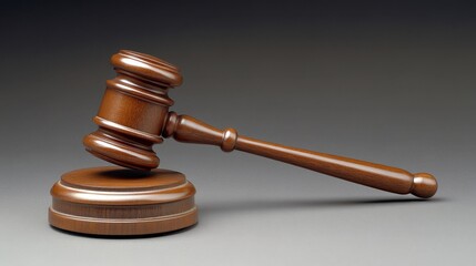 Legal proceedings gavel and block courtroom setting justice symbol professional environment focused viewpoint law and order concept