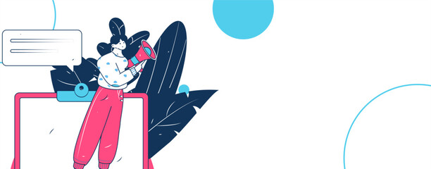 Notification announcement vector creative flat hand drawn illustration
