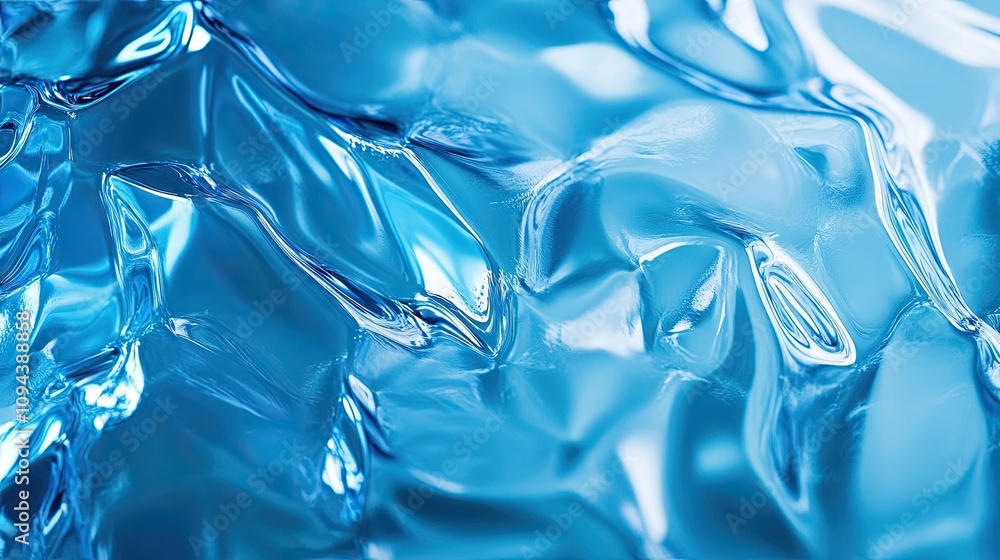 Aufkleber close-up of shimmering blue water, reflecting light and creating intricate wave patterns.