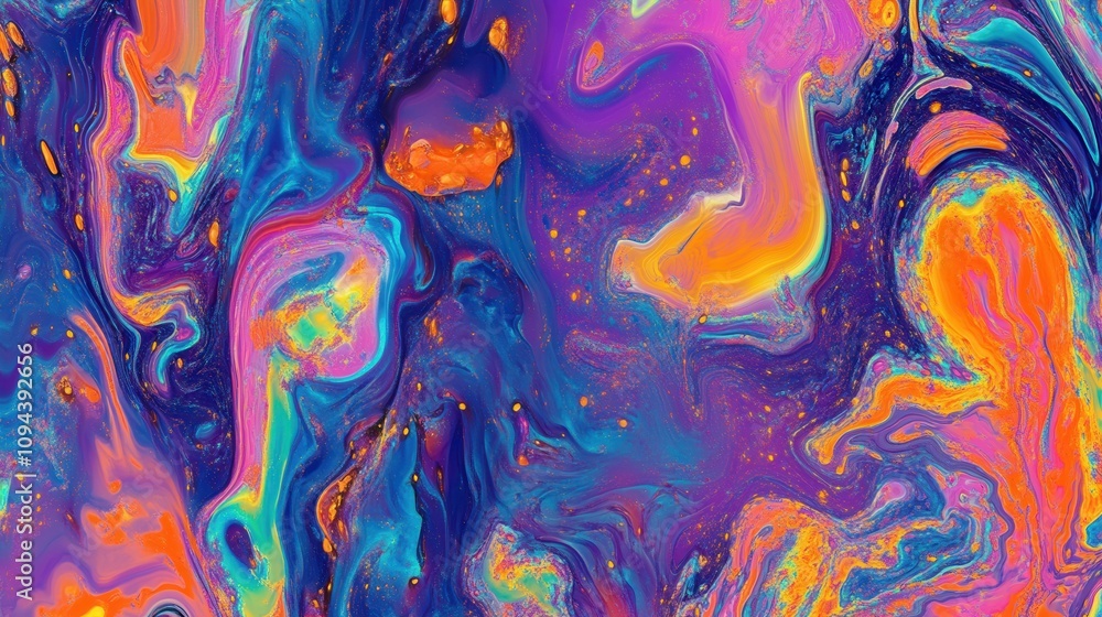 Poster abstract colorful swirl pattern with vibrant hues and fluid shapes.