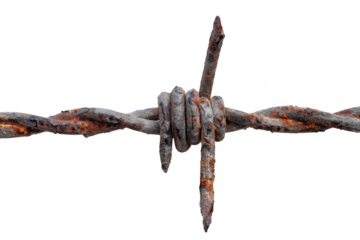 Barbed wire on an isolated background