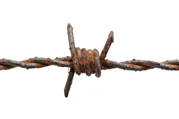 Barbed wire on an isolated background