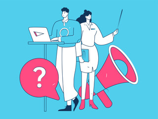 Notification announcement vector creative flat hand drawn illustration
