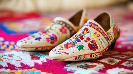 Albania Independence Day Traditional Dance Shoes with Embroidery