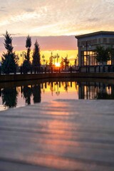 Fototapeta premium sunset at the river