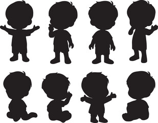 Collection of Boy Silhouettes for Digital and Printable Design Needs