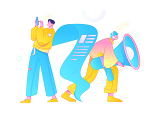 Notification announcement vector creative flat hand drawn illustration
