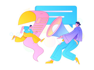 Notification announcement vector creative flat hand drawn illustration
