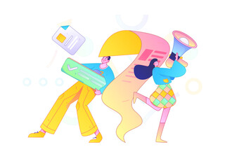 Notification announcement vector creative flat hand drawn illustration
