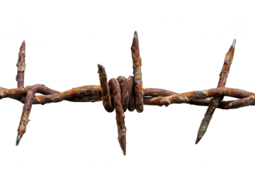 Barbed wire on an isolated background