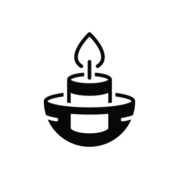 Black solid icon for candle