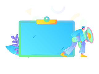 Notification announcement vector creative flat hand drawn illustration
