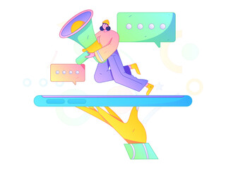 Notification announcement vector creative flat hand drawn illustration
