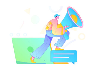 Notification announcement vector creative flat hand drawn illustration
