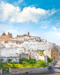 Ostuni white town skyline, Brindisi, Apulia, Italy.