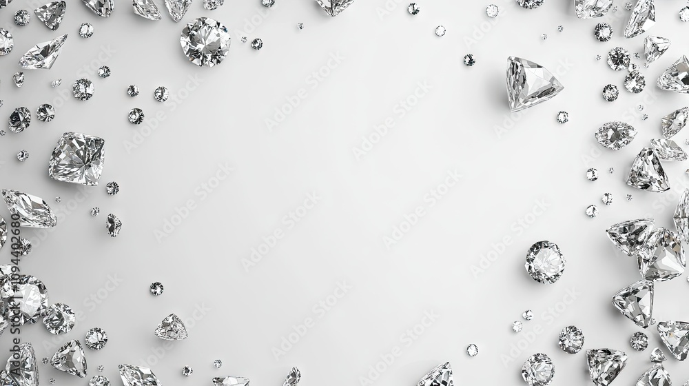 Aufkleber a stunning array of sparkling diamonds on a white background, creating an elegant and luxurious vibe