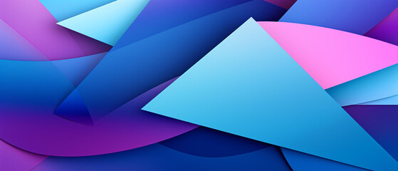 Obraz premium Blue and purple abstract trendy shapes on a minimal background, creating a modern, artistic design with smooth curves and angles.