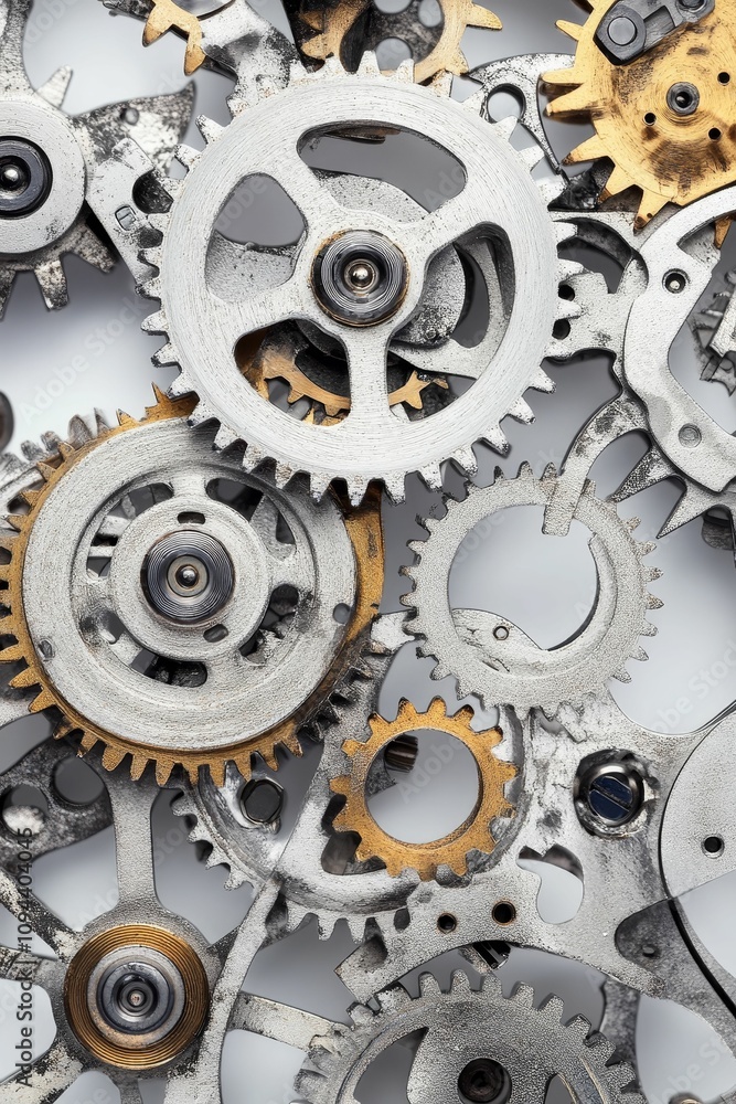 Poster complex clockwork gears intermeshing.