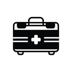 Black solid icon for first aid