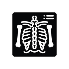 Black solid icon for x ray