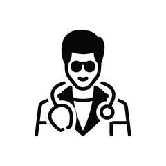 Black solid icon for doctor