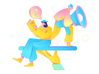 Notification announcement vector creative flat hand drawn illustration
