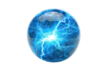 Blue Electric Ball on isolated background