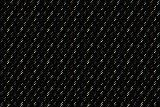 Seamless pattern with zigzag line, Sowilo or Sun, RUNES Viking alphabet in blue, light and brown on black background. Vector illustration, for masculine shirt lady dress cover decoration wallpaper 