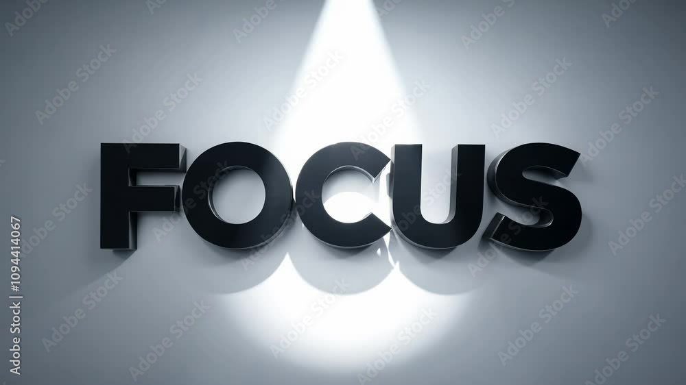 Poster a static video with hard light showcasing the word 