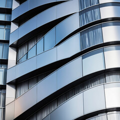 Metal look modern building facade