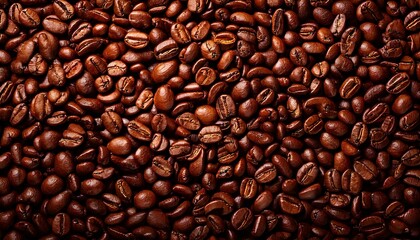 Richly Textured Background of Aromatic Roasted Coffee Beans