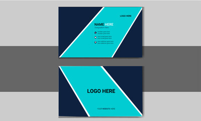 Corporate modern unique minimalist business card design .Double-sided clean stylish visiting card design with polygonal shapes and different colors variation .Vector illustration, stationary design 