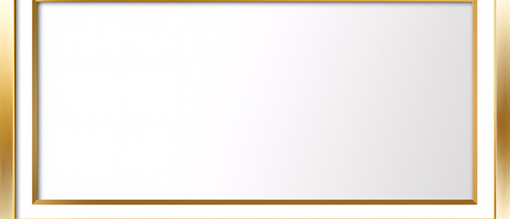 Fototapeta premium White frame with golden stripe, perfect for displaying photos, certificates, or artwork in elegant style