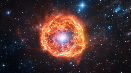 A star going nova erupting in a radiant explosion of light and energy across the cosmos.