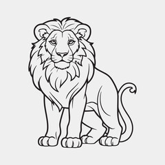 Web. old lion shillouette vector