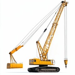Large yellow crane, powerful lifting equipment.