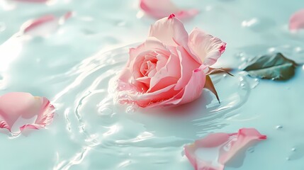 Digital technology Pink rose milk Flow swirl illustration poster background