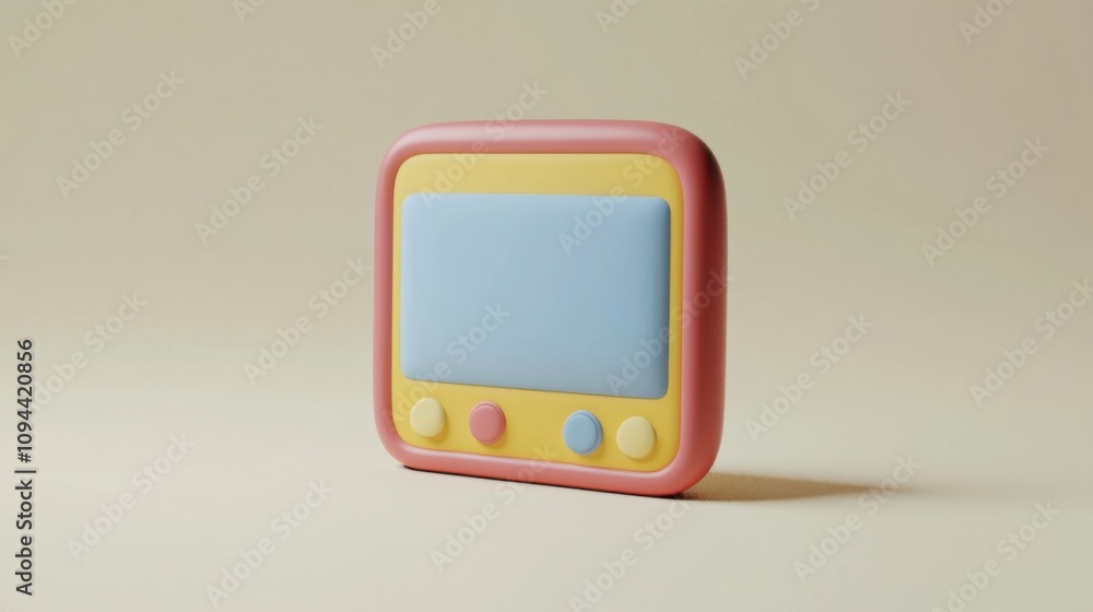 Poster browser page icon rendered in 3d with cartoon-inspired design elements